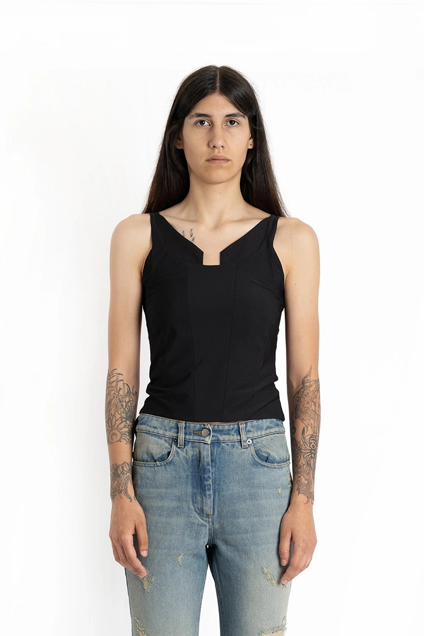 Corset-Stitched Tank Top